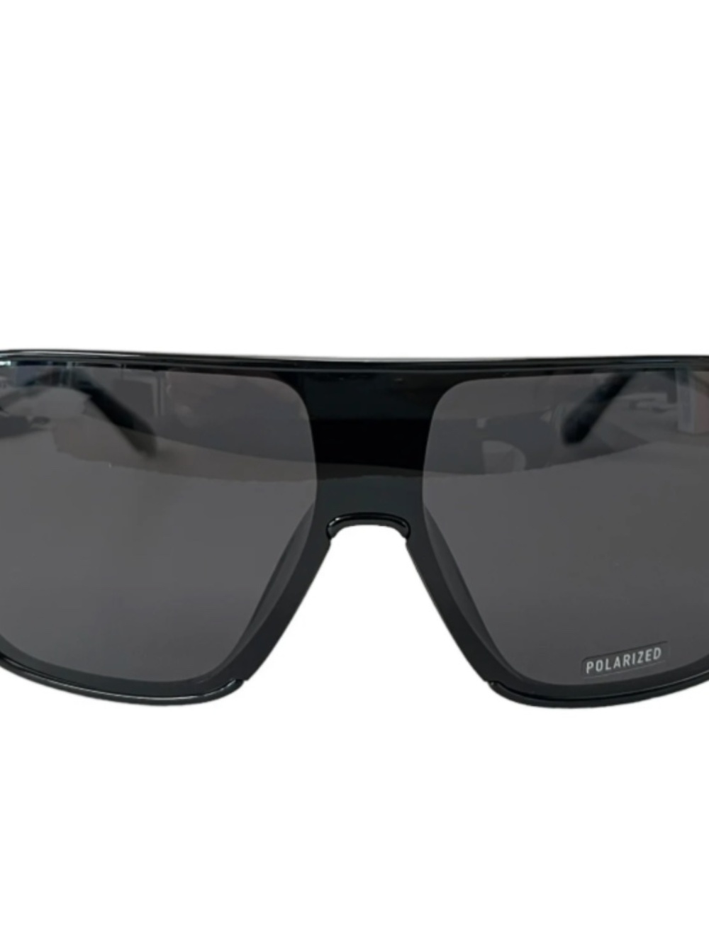 QUAY Take A Number Sunglasses Polarized Black Frame Black Shield Lens Unisex